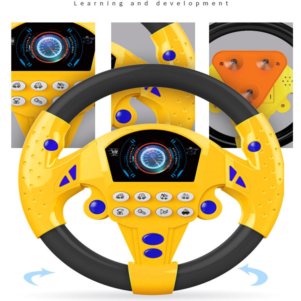 Simulation Steering Wheel Toys Kids Boys Small Analog Steering Wheel Co-pilot Steering Wheel Copilots Educational Toy Training